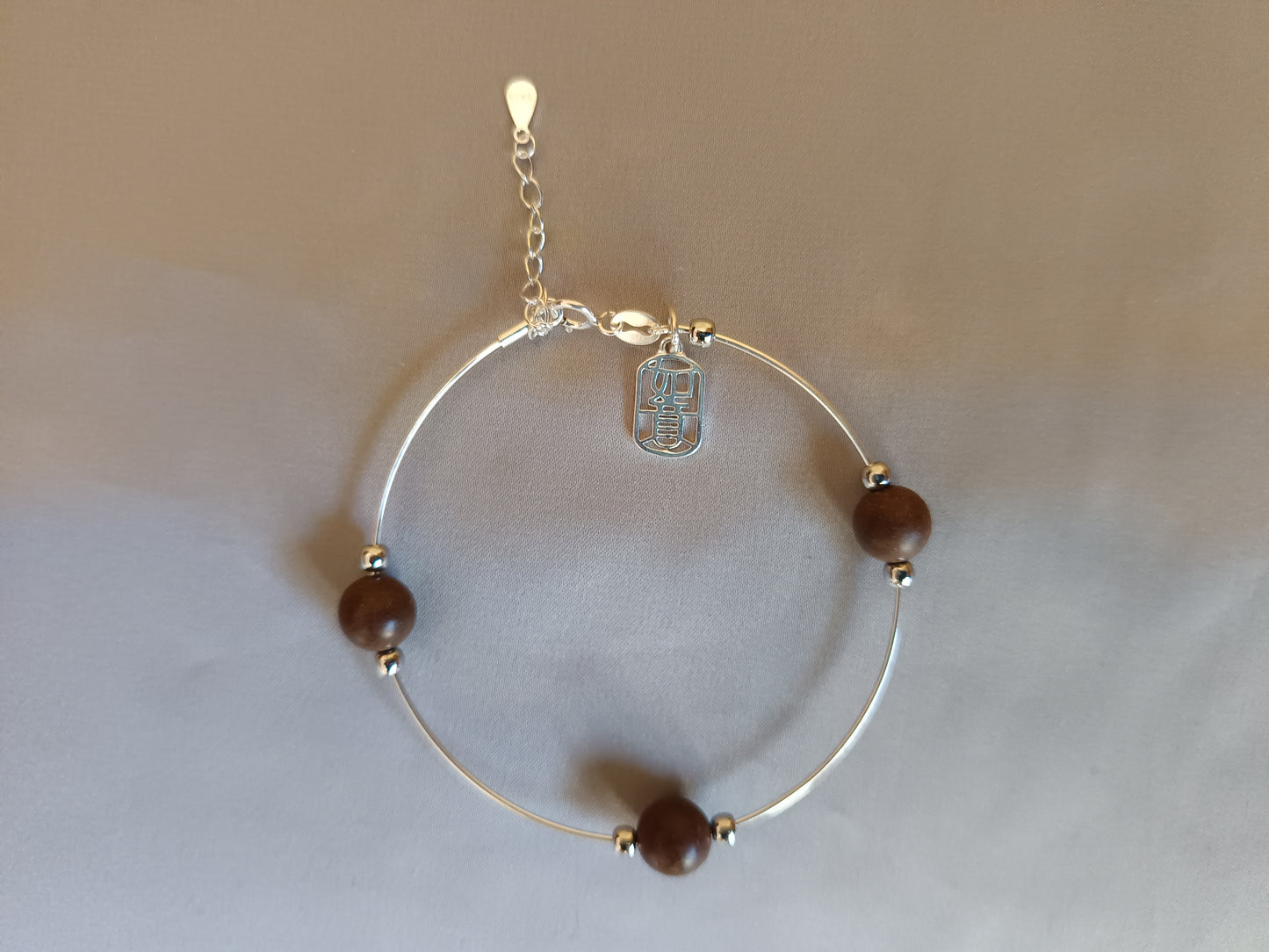 Ruyi Tetrad Unity Incense beads sterling silver bracelet