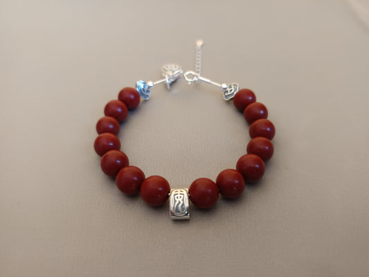 Ruyi bracelet with Lady Blossom incense bracelet, Ruyi and peace and joy charm