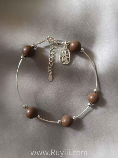 Five Blessings Customizable Silver Herbal Aromatherapy Bangle – Embrace Series