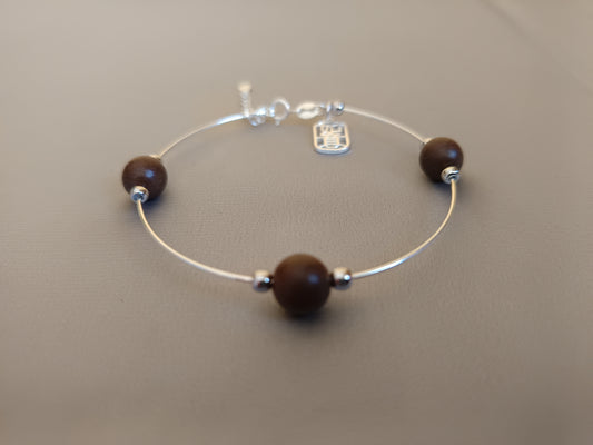 Ruyi Tetrad Unity Incense beads sterling silver bracelet