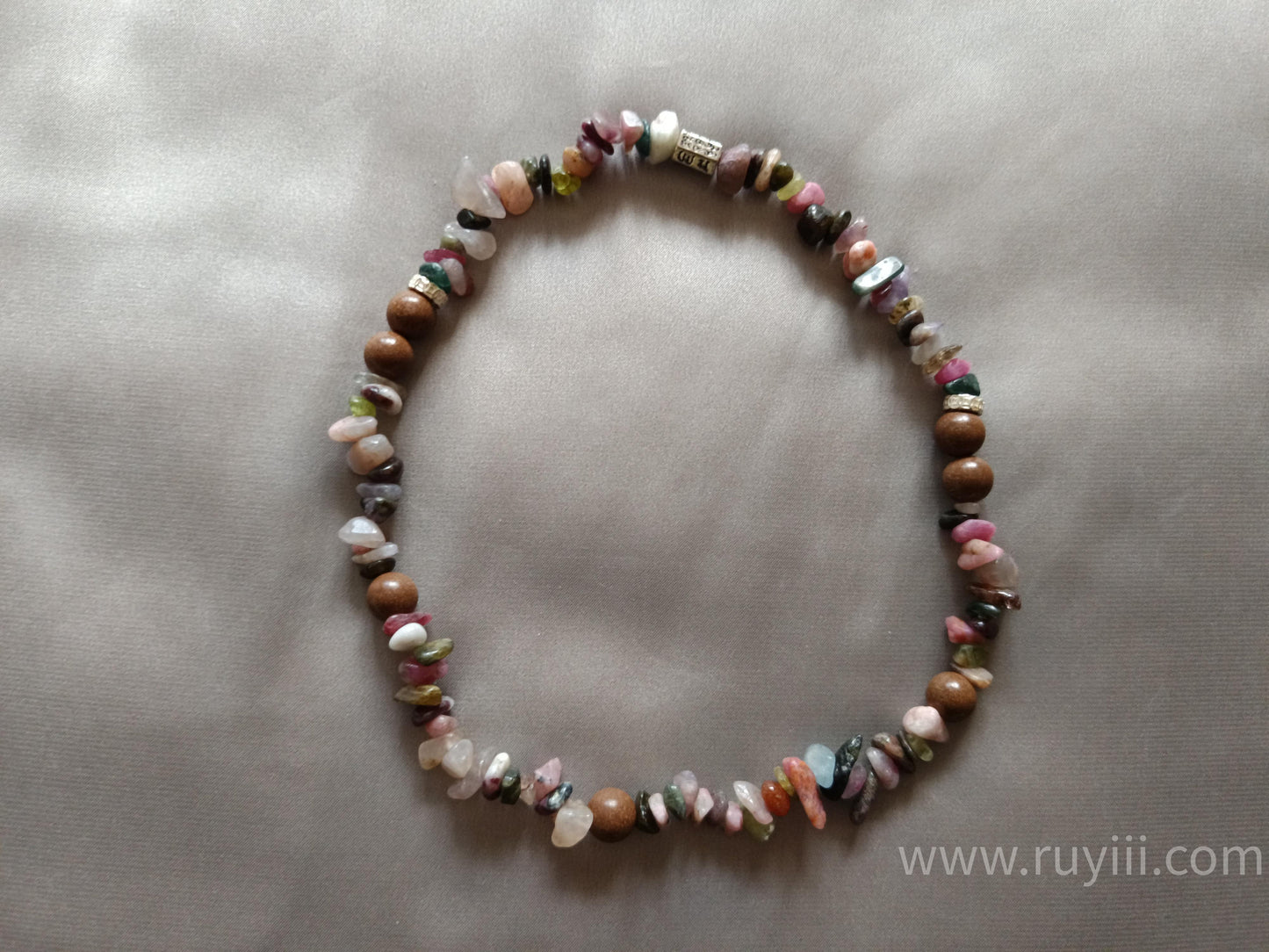 Rainbow Tourmaline & Botanical Aromatherapy Bracelet with S925 Silver Mantra Charm | Joy & Focus
