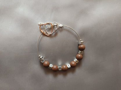 Customizable Incense Charm Bracelet sterling silver name alphabet linked hearts
