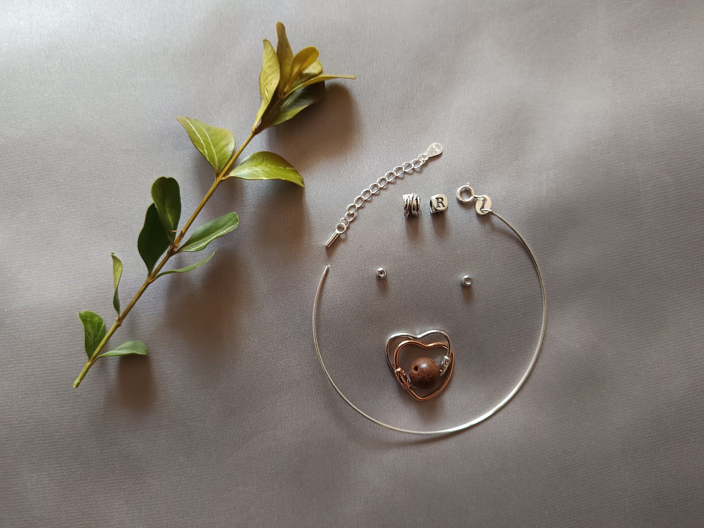 Customizable Incense Charm Bracelet sterling silver name alphabet linked hearts