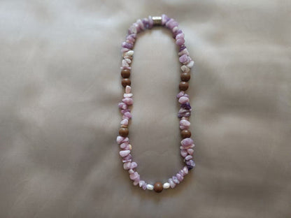 Lilac Jade Double Wrap Bracelet/Choker with Herbal Incense Beads and Sterling Silver Charm